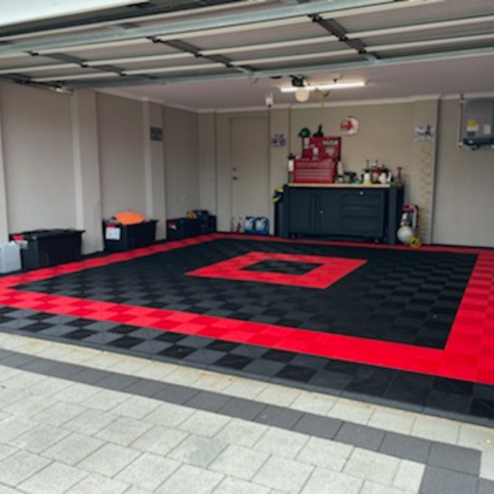 Swisstrax Ribtrax Racing Red Garage Floor Tile