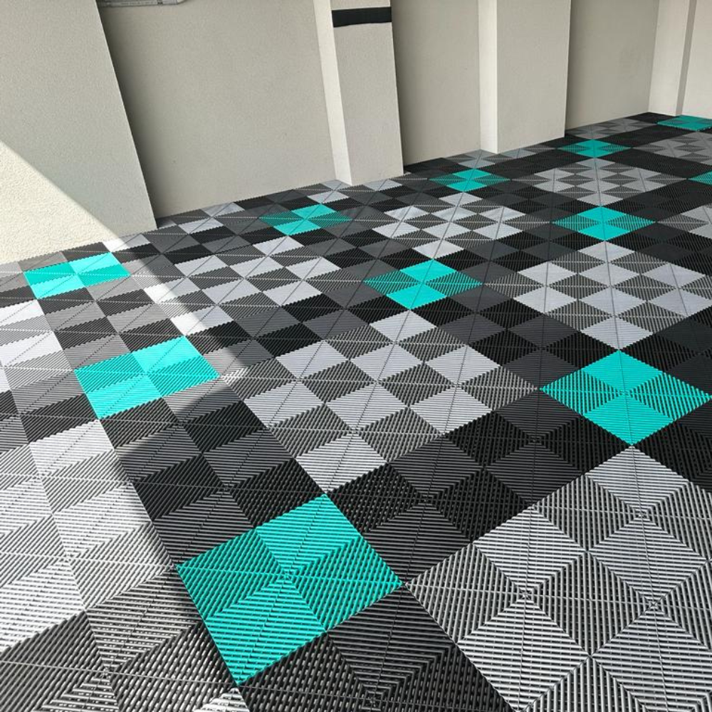 Swisstrax Ribtrax Teal Garage Floor Tile