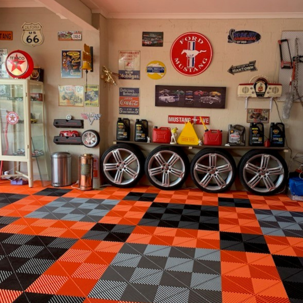 Swisstrax Ribtrax Tropical Orange Garge Floor Tile