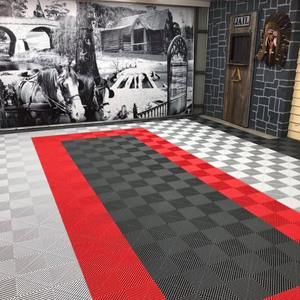 Swisstrax Ribtrax Racing Red Garage Floor Tile