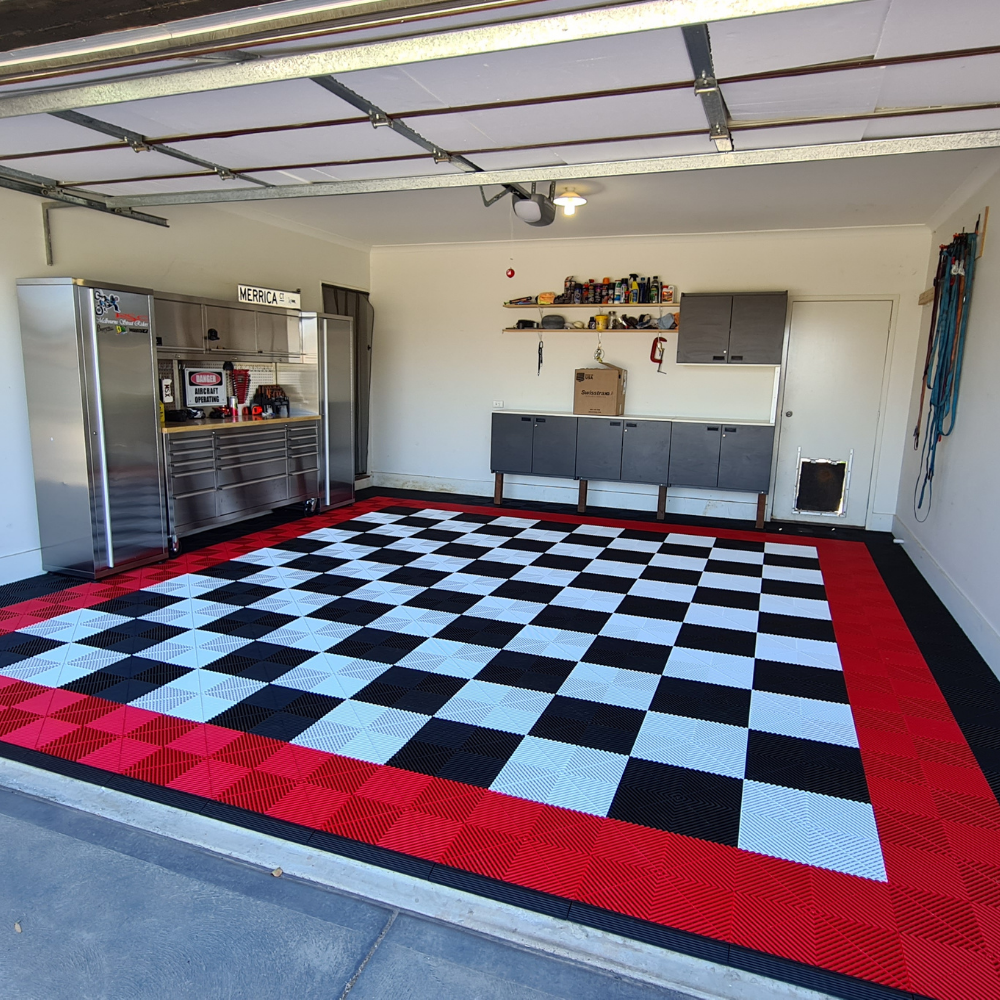 Swisstrax Ribtrax Jet Black Garage Floor Tile