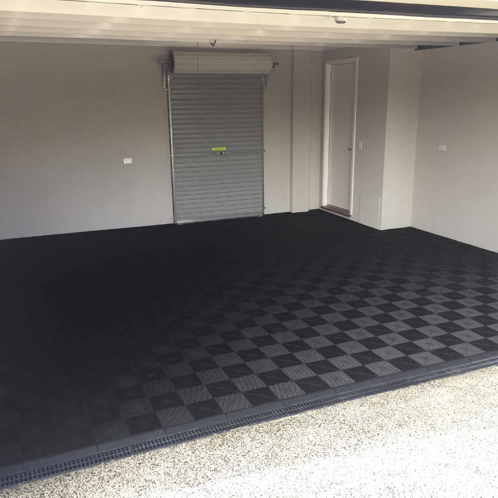 Swisstrax Ribtrax Jet Black Garage Floor Tile