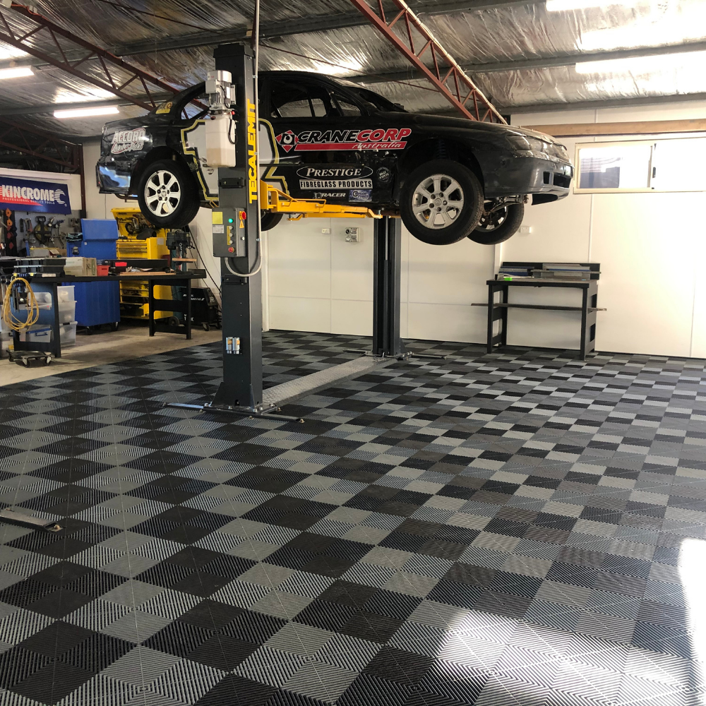 Swisstrax Ribtrax Jet Black Garage Floor Tile